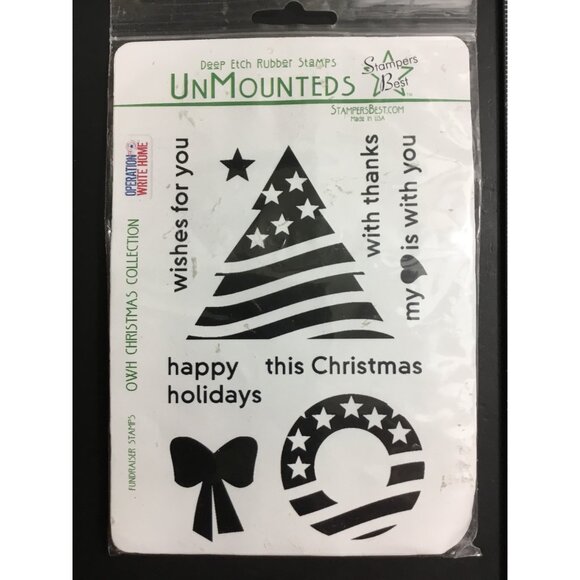 Patriotic Christmas Operation Write Home Unmounted Deep Etch Rubber Stamps - Picture 1 of 2